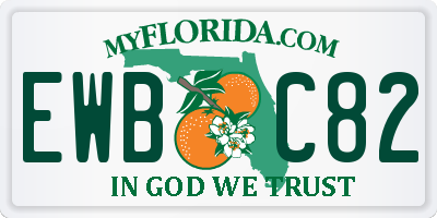 FL license plate EWBC82