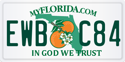 FL license plate EWBC84