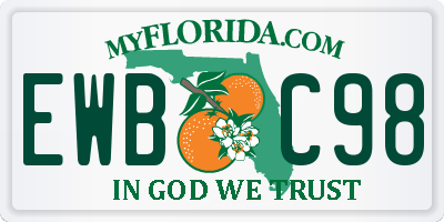 FL license plate EWBC98