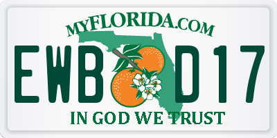 FL license plate EWBD17
