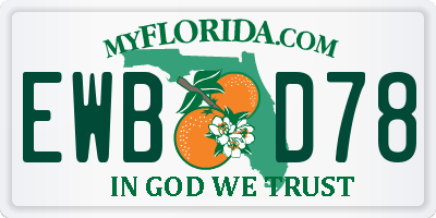 FL license plate EWBD78
