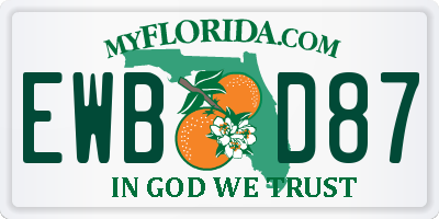 FL license plate EWBD87