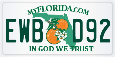 FL license plate EWBD92