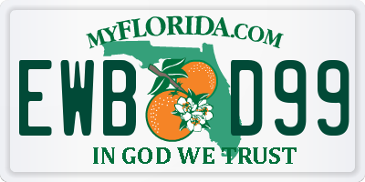 FL license plate EWBD99
