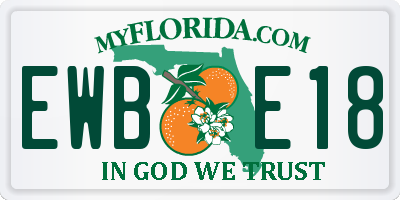 FL license plate EWBE18
