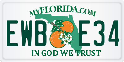 FL license plate EWBE34