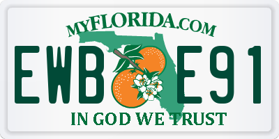 FL license plate EWBE91