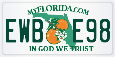 FL license plate EWBE98