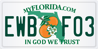 FL license plate EWBF03