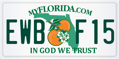 FL license plate EWBF15