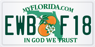 FL license plate EWBF18