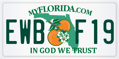 FL license plate EWBF19