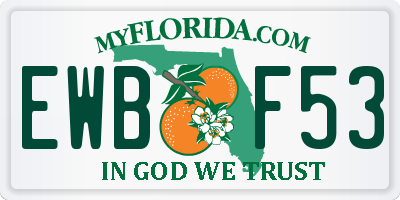 FL license plate EWBF53