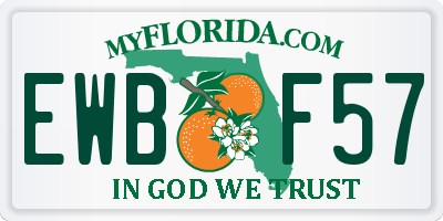 FL license plate EWBF57