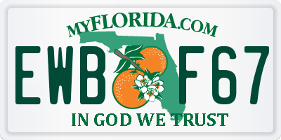 FL license plate EWBF67