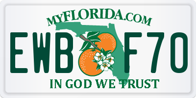 FL license plate EWBF70