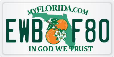 FL license plate EWBF80