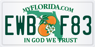 FL license plate EWBF83