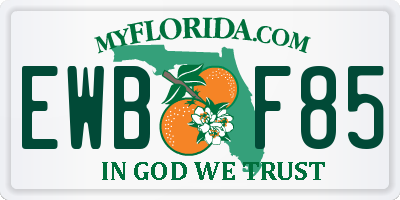 FL license plate EWBF85