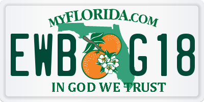 FL license plate EWBG18