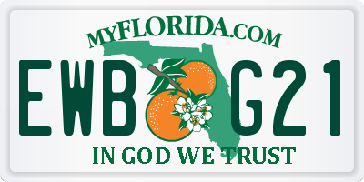 FL license plate EWBG21
