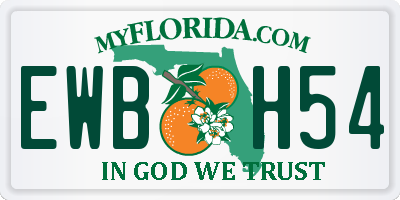 FL license plate EWBH54