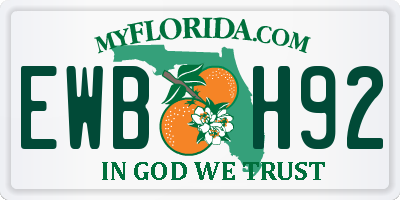 FL license plate EWBH92