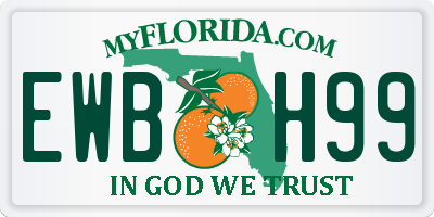 FL license plate EWBH99