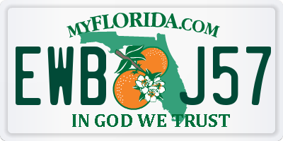 FL license plate EWBJ57