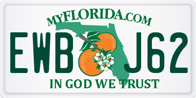 FL license plate EWBJ62