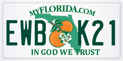 FL license plate EWBK21