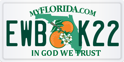 FL license plate EWBK22