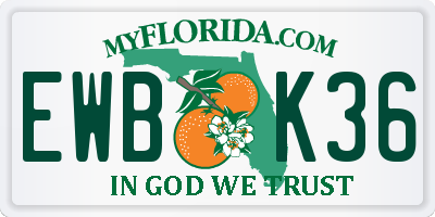 FL license plate EWBK36