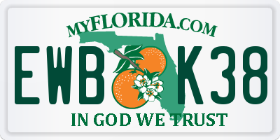 FL license plate EWBK38