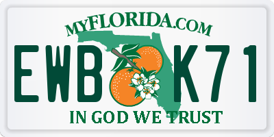 FL license plate EWBK71