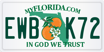 FL license plate EWBK72
