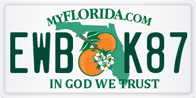 FL license plate EWBK87