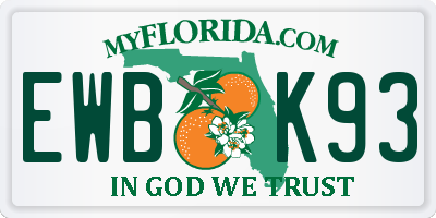 FL license plate EWBK93