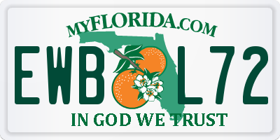 FL license plate EWBL72