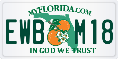 FL license plate EWBM18