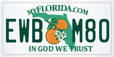 FL license plate EWBM80