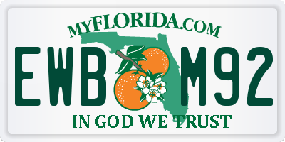 FL license plate EWBM92