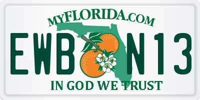 FL license plate EWBN13