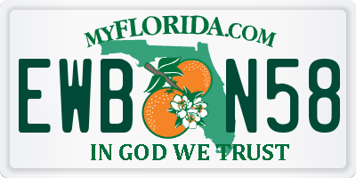FL license plate EWBN58