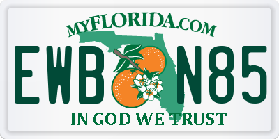 FL license plate EWBN85
