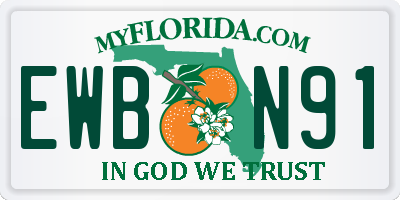 FL license plate EWBN91