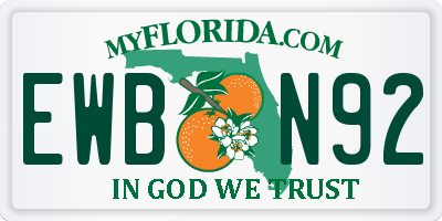 FL license plate EWBN92
