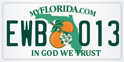 FL license plate EWBO13