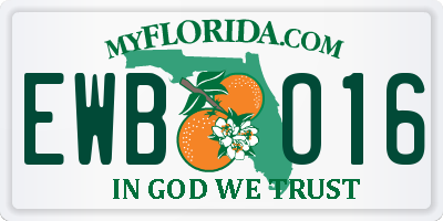 FL license plate EWBO16