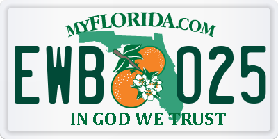 FL license plate EWBO25